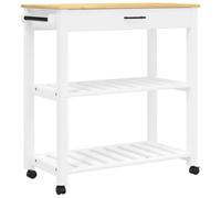 Monza Kitchen Trolley Made of Solid Pine Wood 84 x 40 x 88.5 cm with Drawer and Shelf, Rollable and Freestanding for Kitchen, Dining Room, Bar Trolley, Storage Space