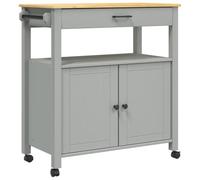 Monza Kitchen Trolley Solid Pine Wood 84 x 40 x 88.5 cm with Drawer, Shelf and Wheels, Mobile Serving Trolley, Versatile Side Trolley for Kitchen, Dining Room, Living Room