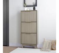 Monza Shoe Storage Cabinet With Fluted Doors Pale Ash