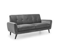 Julian Bowen Monza Velvet 3 Seater Sofa - Grey