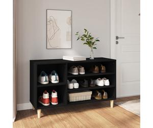 monza wooden hallway shoe storage rack in black