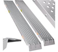 Monzana 1.6M Heavy Duty Galvanised Steel Loading Ramps - 400Kg Capacity - Set Of 2