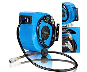 MONZANA® 10 Metre Retractable Air Compressor Hose Reel - 10m Airline for Sand Blasters, Air Compressor Accessories and Tools, Automatic Retractable Hose Reel Wall Mounted