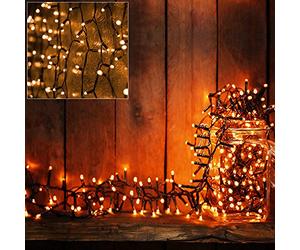 Monzana® 100 LED Christmas Decorations Fairy Lights - Battery Operated Halloween String Lights with Remote Control, 8 Modes Timer for Indoor and Outdoor Christmas Decorations Warm White
