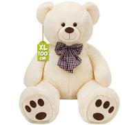 Monzana® 100cm Teddy Bear Cuddly 40" Soft Teddy Bear Large Teddybear Cream
