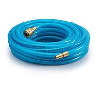 DEUBA® 10m Air Compressor Hose | 1/4 Inch Connection | 15 Bar Pressure Capacity | Flexible Rubber with Fabric Reinforcement | Pre-Assembled with Quick Coupling | Durable & Versatile | Blue