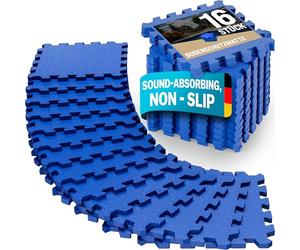 MONZANA® 16-Piece Interlocking EVA Foam Floor Mat Set | 1.8x1.8m Coverage | Non-Slip, Waterproof, Tear-Resistant | Ideal for Fitness, Yoga, and More | Vibrant Blue