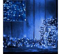 Monzana® 160 LED Christmas Decorations Fairy Lights - Battery Operated Halloween String Lights with Control Box, 8 Modes Timer for Indoor and Outdoor Christmas Decorations Bright Blue