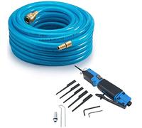 MONZANA® 20m Air Line Hose & Pneumatic Reciprocating Saw with 6 Blades | PVC Air Compressor Hose Airline Hoses Compressed Air Powered Tools, 8,500 RPM 15 Bar, 1/4' Quick Connection Rubberised Handle