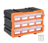 MONZANA® Transparent Storage Organiser | Stackable Small Parts Case | Plastic Tool Box | 24 Compartments | Removable DIY Multi Drawer | Perfect for Screws Nails & Bolts