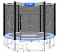 Monzana® Replacement Trampoline Safety Net for 244cm 8ft Trampolines | Secure Zip and Carabiner Hook Entrance Closure | UV-Resistant External Fastening | Optimal Protection