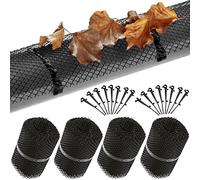 MONZANA® 24m Gutter Protection with 64 Fastening Clips | Weatherproof Leaf Guard | Flexible Versatile Rain Gutter Debris Cover | Trimmable Can Be Cut to Size Black
