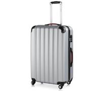 Monzana® Baseline XL ABS Hard Shell Suitcase | 45.5x70x28cm Luggage | 4X Rubberised 360 Spinner Wheels | Telescopic Handle | Secure Combination Lock Hardcase Hardshell Trolley | Silver