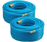 DEUBA® 2 x 30m Air Compressor Hose | 1/4 Inch Connection | 15 Bar Pressure Capacity | Flexible Rubber with Fabric Reinforcement | Pre-Assembled with Quick Coupling | Durable & Versatile | Blue