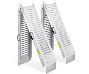 MONZANA® 2x Foldable Heavy Duty Loading Ramps Galvanised Steel Non-Slip 400kg Capacity Folding Motorbike Accessories Access Ramp ATV Quad Motorcycle Lawnmower Mobility Scooters Wheelchair Ramp