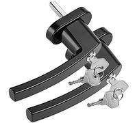 MONZANA® 2x Lockable Window Handles with Child Safety Push Button | 35mm Pin Length 7x7mm Square | Replacement UPVC Frame Handle | Security Lock Key | Stainless Steel | Black