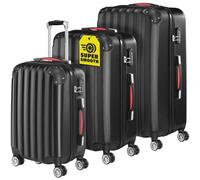 Monzana® 3 Piece Suitcase Set, Luggage Sets for Travel, 4 Wheels, Black