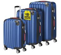 Monzana® 3 Piece Suitcase Set, Luggage Sets for Travel, 4 Wheels, Blue