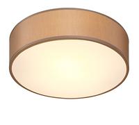 MONZANA® 30cm Round Fabric Ceiling Light | Modern Fabric Material Circular Ceiling Lamp | Light Shade 1xE27 40 Watt Socket | Bedroom Lounge Childrens Room Office | Taupe