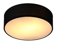 Monzana® 30cm Round Fabric Ceiling Light | Modern Fabric Material Circular Ceiling Lamp | Light Shade 1xE27 40 Watt Socket | Bedroom Lounge Childrens Room Office | Black