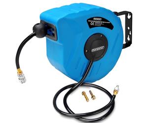 MONZANA® 30ft 10 Metre Retractable Air Compressor Hose Reel - 10m Airline | For Sand Blasters, Air Compressor Accessories and Tools, Automatic Retractable Hose Reel Wall Mounted