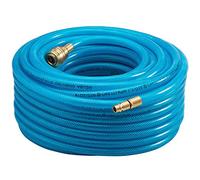 DEUBA® 30m Air Compressor Hose | 1/4 Inch Connection | 15 Bar Pressure Capacity | Flexible Rubber with Fabric Reinforcement | Pre-Assembled with Quick Coupling | Durable & Versatile | Blue