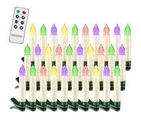 LED Christmas Tree Candles 30Pcs Multicoloured incl Remote