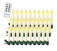 MONZANA® 30x Battery Operated LED Christmas Tree Candle Lights | Realistic Warm White Candles Pack | Remote Control Wireless Dimmable Timer | Clip On Decorations