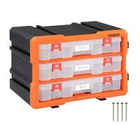 MONZANA® 36 Compartment Multi Drawer Organiser with Adjustable Dividers - 3 Plastic Storage Drawers Multi Tool Box Organiser - Ideal for DIY Tool Bits, Fishing Tackle, Fixings & Accessories