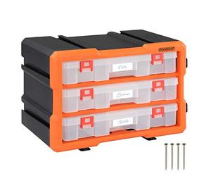 MONZANA® 36 Compartment Multi Drawer Organiser with Adjustable Dividers - 3 Plastic Storage Drawers Multi Tool Box Organiser - Ideal for DIY Tool Bits, Fishing Tackle, Fixings & Accessories