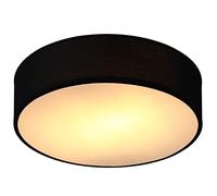 Monzana® 38cm Round Fabric Ceiling Light | Modern Fabric Material Circular Ceiling Lamp | Light Shade 2xE27 40 Watt Socket | Bedroom Lounge Childrens Room Office | Black