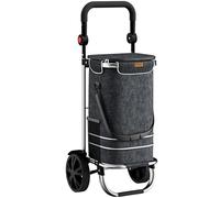 MONZANA® 3in1 Shopping Trolley On Wheels with Cool Bag, 56Ltr Capacity, 2 Wheels, Lightweight, Foldable, Removable Insulated Bag, 50kg Capacity, Ideal Shopping Trolley and Wheeled Holdall | Black