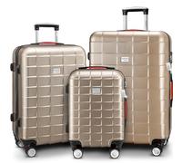 Hard case set Exopack 3-piece champagne ABS accessories