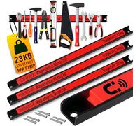 DEUBA® Set of 3 Magnetic Strips | 3x 60cm Length | 23kg Load Capacity | Including Mounting Material | Efficient Tool Storage Set | Garage | Workshop | Shed