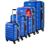 Monzana® 4 Piece Suitcase Set, Luggage Sets for Travel, 4 Wheels, Blue