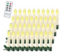 MONZANA® 40x Clip On Candles for Christmas Tree | Battery Flickering LED Christmas Tree Candle Lights | Warm White Flameless Candles | Dimmable Timer Xmas Remote LED Candle | Xmas Decorations
