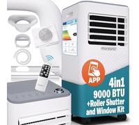 MONZANA® 4in1 Portable Air Conditioning Unit | 24h Timer | Sleep Mode | Alexa | Remote Control | Dehumidifier | Air Conditioner Cooler Fan with Exhaust Hose | 9000BTU | 1000W [Energy Class A]