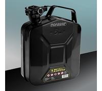 MONZANA® 5 Litre Metal Fuel Canister | 0.9mm Thick Steel Jerry Can | Leak-Proof Safety Lock | UN-Approved Transport Container | Petrol Diesel Oil Water | Corrosion Resistant Storage | Black