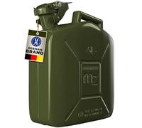 MONZANA® 5 Litre Metal Fuel Canister | 0.9mm Thick Steel Jerry Can | Leak-Proof Safety Lock | UN-Approved Transport Container | Petrol Diesel Oil Water | Corrosion Resistant Storage | Green