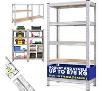 Monzana 5 Tier Shelving Unit Garage Shelving Units, Silver 180X90X60Cm