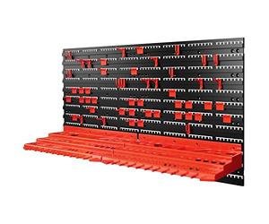 MONZANA® 54 Piece Garage Wall Racks with Tool Organiser with Tool Rack | Pegboard for Workshop, Craft Screw Organiser, Pegboard Compatible with Storage Bins Small Parts Bins Stackable Storage Boxes