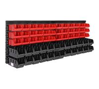 Tool wall set of 2 black/red with 30 stacking boxes each