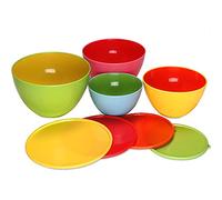 Monzana 8-Piece Bowl Set with Lids | Versatile Mixing, Serving, and Storage Bowls | BPA-Free Plastic | Airtight Seal for Freshness | 4 Sizes: 4L, 2.7L, 1.8L, 0.9L