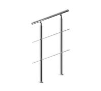 MONZANA® 80cm Handrail for Stairs | Stainless Steel | Adjustable Stair Banister | Indoor & Outdoor Use | Brushed Tubular Design | 2 Crossbars