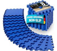 Monzana 8x Interlocking Non-Slip EVA Foam Floor Mat Set 1.8x0.9m (45x45cm each) Waterproof Tear-Resistant Fitness Blue