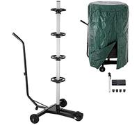 Monzana® Aluminium Mobile Wheel Rim Tree 225mm | Includes Protective Waterproof Cover | 100kg Load Capacity | 3 Castors Wheels | Wheel Holder Tyre Stand | Black