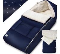 Baby Footmuff navy blue lined suitable for pushchairs