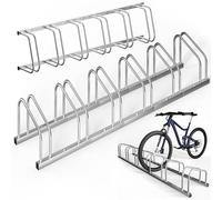 Monzana® Bicycle Stand For 6 Bicycles 30-65mm Tyre Width 37cm Wheel Spacing | Wheel Stands | Multi Bikes Stand | Freestanding Floor Or Wall Mountable Cycle Rack | Galvanised Parking Storage Secure