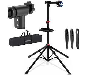 Monzana® Bike Maintenance Workstand with Magnetic Tool Tray & Practical Carry Case | Adjustable Rack Height Workshop Stand For Bike Bicycle Assembly 30kg/50kg Capacity