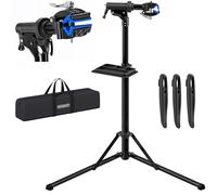 Monzana® Bike Maintenance Workstand with Magnetic Tool Tray, Tyre Levers & Carry Case | Adjustable Rack Height Workshop Stand For E-Bike Bicycle | 30-70mm Clamp | 50kg Capacity Ideal Mechanic Tools